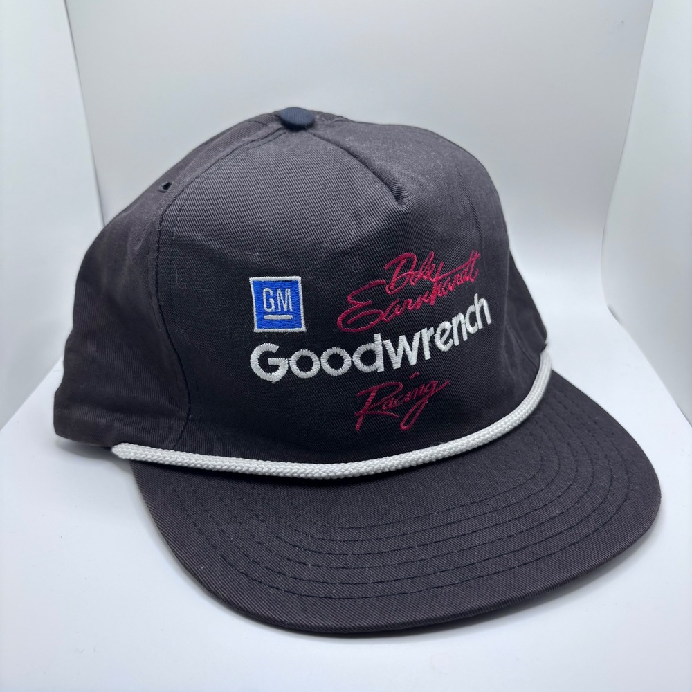 Vintage Dale Earnhardt GM Goodwrench Racing Hat Black Snapback Rope Cap USA Made